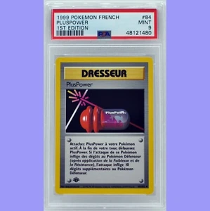 Pokemon 1st Edition Base Set French PlusPower 84/102 PSA 9 MINT - Picture 1 of 4