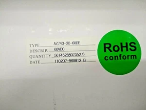 New, American Zettler, AZ743-2C-60DE, Relay, DPDT, 10A @ 250Vac, 60Vdc Coil - Picture 1 of 3