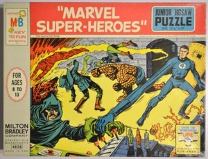 Marvel SUPER HEROES JIGSAW PUZZLE 1967 Marvelmania w ORIGINAL BOX Fantastic Four - Picture 1 of 7