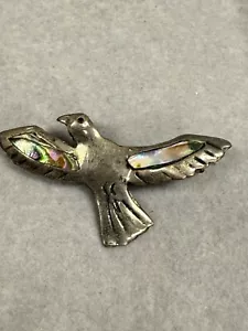 Vintage Bird Seagull with Abalone Classic Sterling Silver Retro Brooch Pin 3927 - Picture 1 of 3