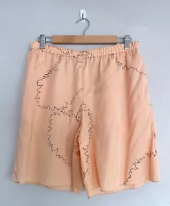 COS Light Orange Apricot Printed Shorts Lightweight Lyocell - Size Medium BNWT - Picture 1 of 10