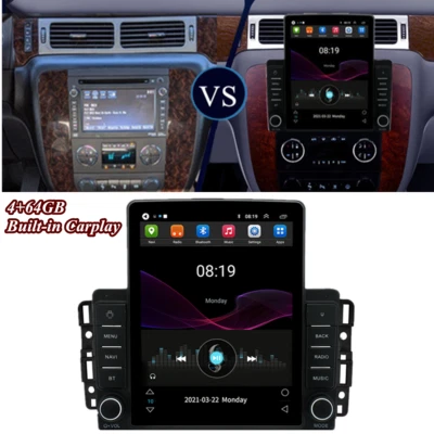 Radio estéreo 9,5"" Android 10 4+64 GB GPS WiFi DSP FM para Carplay para Chevy GMC Foto 1 de 4