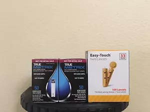 100 TRUE METRIX Blutzuckerteststreifen (2 x 50Ct) und Easy Touch Lanzetten 33G 100 CT - Bild 1 von 4