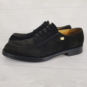 Gianni Versace Suede Dress Shoes Men's Size US 11.5 EU 44.5 Black Hand Made - Picture 1 of 19