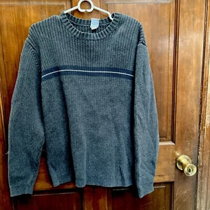 Vintage Old Navy Dark Gray Striped Sweater Skate Size XL - Picture 1 of 3