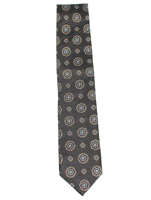 Corbata geométrica gris 100 % seda medallón floral JZ Richards HECHA A MANO EN EE. UU. Foto 1 de 4