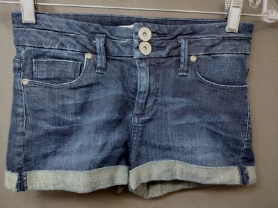Womens Juniors 0 26" Candies Cut Off Cuffed Stretch Denim Blue Jean Shorts - Image 1 of 4