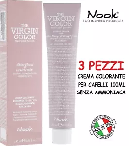 3X COLORE CAPELLI TINTA NOOK THE VIRGIN COLOR TINTURA CREMA NO AMMONIACA 100ML - Foto 1 di 9