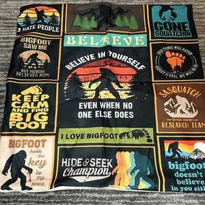 Throw Pillow Cover Bigfoot Pillowcase Sasquatch Believe Hide & Seek Outdoor New - Picture 1 of 12