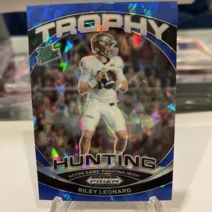 2024 Panini Prizm Draft Riley Leonard Trophy Hunting Blue Ice /99 Notre Dame 🏈 - Picture 1 of 5