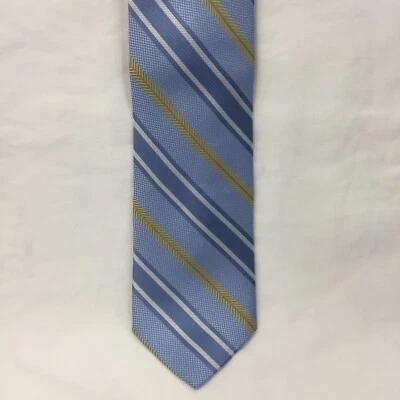 Corbata Nordstrom 100 % seda 57" azul claro plata y tiras doradas Foto 1 de 4