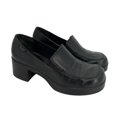 Zapatos Mudd De Colección Para Mujer Talla 7 Mocasines Gruesos Tacón Bloque Plataforma Y2K Años 2000 Foto 1 de 4