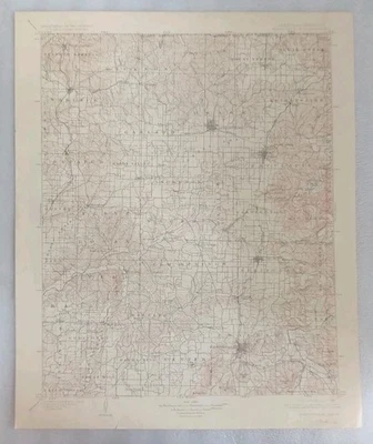 MAPA TOPOGRÁFICO ESTUDIO GEOLÓGICO FAYETTEVILLE ARKANSAS ORIGINAL DE COLECCIÓN 1928 USGS Foto 1 de 4