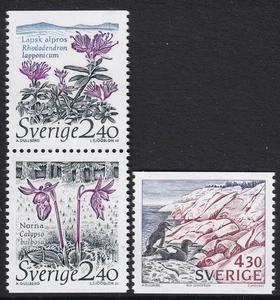 Sweden 1989 National Parks Flowers Birds. Engraved by L Sjööblom and Jakuz MNH - Picture 1 of 1