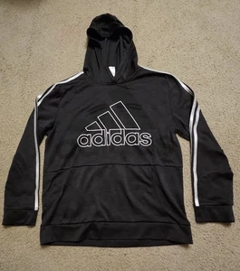 Adidas Black Pullover Hoodie Jacket Youth Boys Size XL/TG/EG 18/20 - Picture 1 of 7