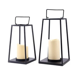 Decorative Candle Lanterns for Indoor Or Outdoor Black Metal Candle Holder fo... - Picture 1 of 6