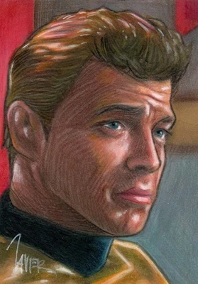 Star Trek TOS LT. BAILEY Anthony Call CORBOMITE Sketch Card ORIGINAL 1/1 ART - Image 1 of 2