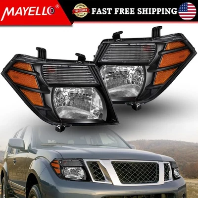 Pair Headlights Headlamps Assembly For 2008-2012 Nissan Pathfinder Left + Right - Image 1 of 4
