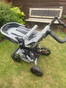 Grey Pushchair Stroller Collapses Foldable Easy Fold Lightweight - Picture 1 of 7