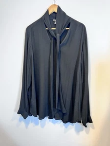 Lord & Taylor Top Women’s 2X Black Tie Front Long Sleeve Occasion - Picture 1 of 8