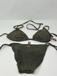 Conjunto de bikini vintage Y2K años 2000 sexy adivinar monograma nuevo - Imagen 1 de 8
