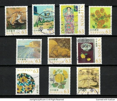 JAPAN 2022 WORLD OF ARTS SERIES NO. 4 63 YEN COMP. SET OF 10 STAMPS IN FINE USED - Image 1 of 4
