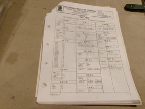 TECUMSEH 4-CYCLE VERTICAL CRANKSHAFT ENGINES INDEX REVISED SEPTEMBER 1991 - Picture 1 of 1