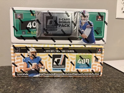 2022 & 2023 Panini Donruss Factory Sealed Football Sets (2022 has an extra pack) - Image 1 of 3