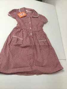 John Lewis Gingham Cotton School Summer Dresses Red and White Age 6 - Picture 1 of 8