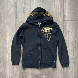 VTG Famous Stars & Straps Women’s S Full Zip Hoodie Black Hold - Picture 1 of 9
