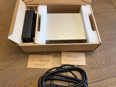 Cisco Meraki MS120-8LP PoE Switch New No License Never Claimed in a Dashboard - Image 1 of 4
