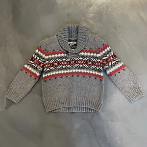 Oshkosh Shawl Collar Fair Isle Grandpa Knit Cardigan Sweater Baby Boy 24 Month - Picture 1 of 6