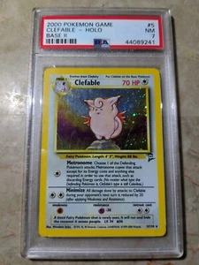 2000 Pokemon Game 5/130 Clefable Holo Base Set 2 PSA 7 Mint - Picture 1 of 4