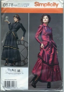 NEW/UNCUT 0878 Simplicity Pattern Misses Victorian Steampunk Costume Size 14-20 - Picture 1 of 2