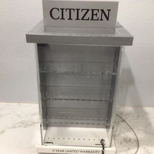 Citizen Rotating Watch & Jewelry Lockable Kiosk/Case w/Keys&Safety Cable - Picture 1 of 9