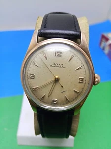 Vintage Doxa 14 Carat Steel&Gold Automatic Military Style Watch Working Okay - Picture 1 of 13