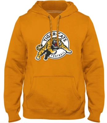 Sudadera con capucha de fútbol americano Hamilton Tiger-Cats CFL Bulletin para hombre logotipo de sarga Gold Express Foto 1 de 3
