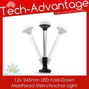 12v 9,6" 245 mm Blanco Incorporado LED Ancla Navegación Plegable Barco Luz Marina - Imagen 1 de 4
