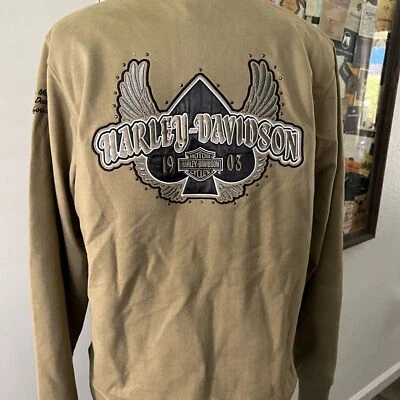 Suéter Harley Davidson para mujer con cremallera / Verde militar / Santa María California Foto 1 de 4