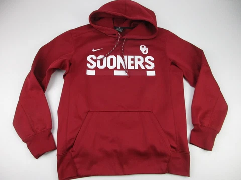 Mens Medium Oklahoma Sooners Nike Therma red hoodie sweatshirt pullover MINT 17' Cover