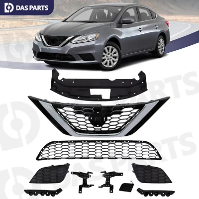 10PCS For Sentra 2016-2019 Front Bumper Radiator Support Cover Grille Mesh Kit - Image 1 of 4