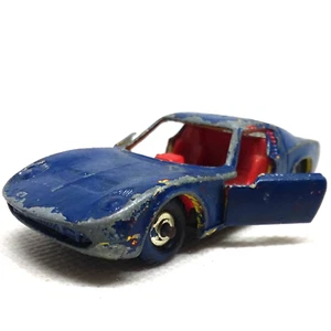 Lesney Matchbox Lamborghini Miura No.33 Yellow Repainted Blue Made In England - Picture 1 of 9