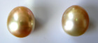 PAIR AUST 12.7mm!! GOLD SOUTH SEA PEARLS UNDRILLED 100% UNTREATED+CERT AVAILABLE