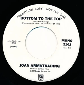 JOAN ARMATRADING - BOTTOM TO THE TOP - A&M 2102 - 45 Record VG++ - Picture 1 of 2