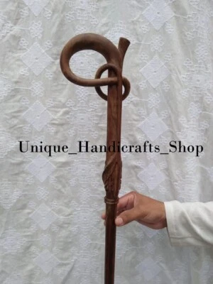 Bastón de madera tallado a mano de diseño único para hombre mujer bastón MEJOR REGALO X33 Foto 1 de 3