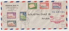 CURACAO MiF Satzbrief 198-203 Zensur o EST 1.2.43 Willemstad > Aruba - G244