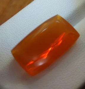Large natural fire opal gemstone - loose faceted Brazilian fire opal 10.00 CTS - Picture 1 of 13