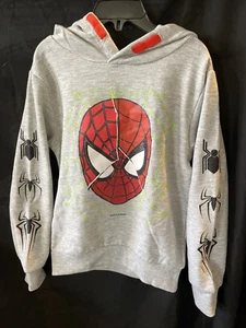 Spiderman Face Pose Graphic Sweatshirt W/Spider Design On Sleeves Kids Size XS M - Picture 1 of 3