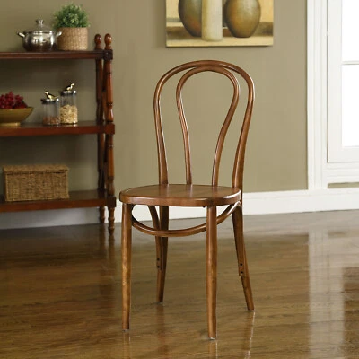 Modway Vintage Retro Natural Elm Wood Bistro Cafe Dining Side Chair in Walnut - Image 1 of 4