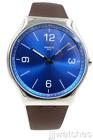 New Swiss Swatch Skinwind Brown Leather Stainless Steel Watch 42Mm Ss07s101 $190